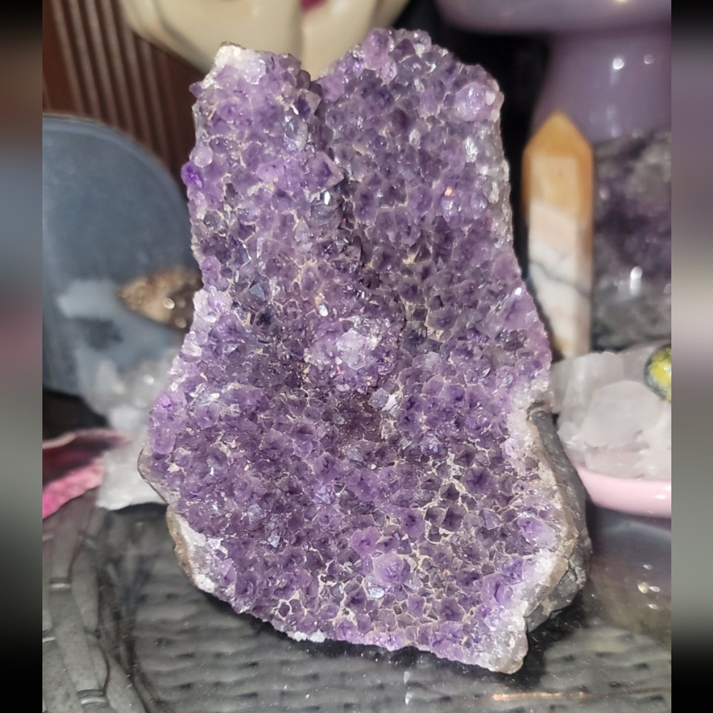 Elegant Purple Amethyst Geode Decor